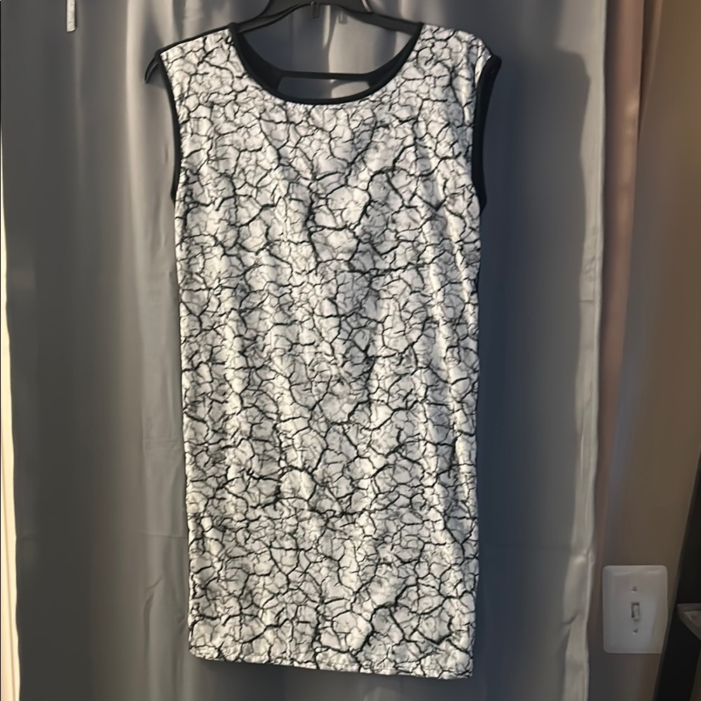Kim & Cami Black and White Sheath Mini Dress